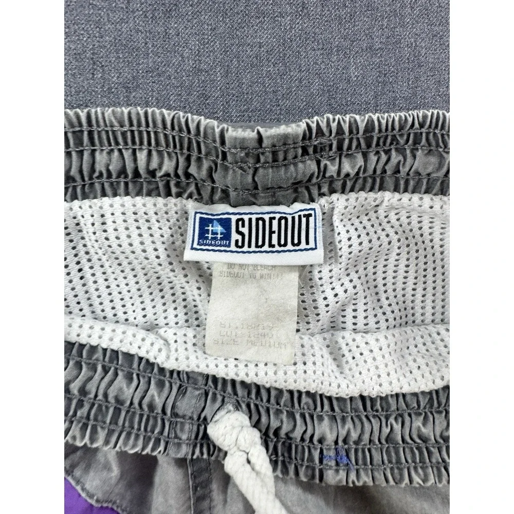 Vintage Sideout shorts Medium 90s baggies swim trunks aop fish surf Made In USA